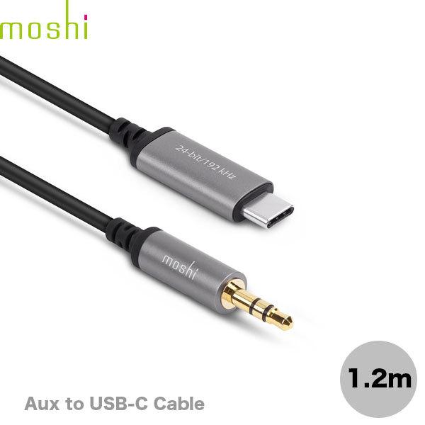 moshi エヴォ USB Type-C to 3.5mm Aux オーディオケーブル 1.2 m Black mo-auuc12-bk