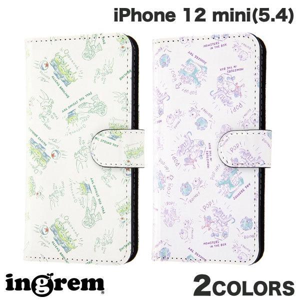 ingrem iPhone 12 mini ディズニー・ピクサーキャラクター 耐衝撃 手帳型アートケース マグネット  イングレム