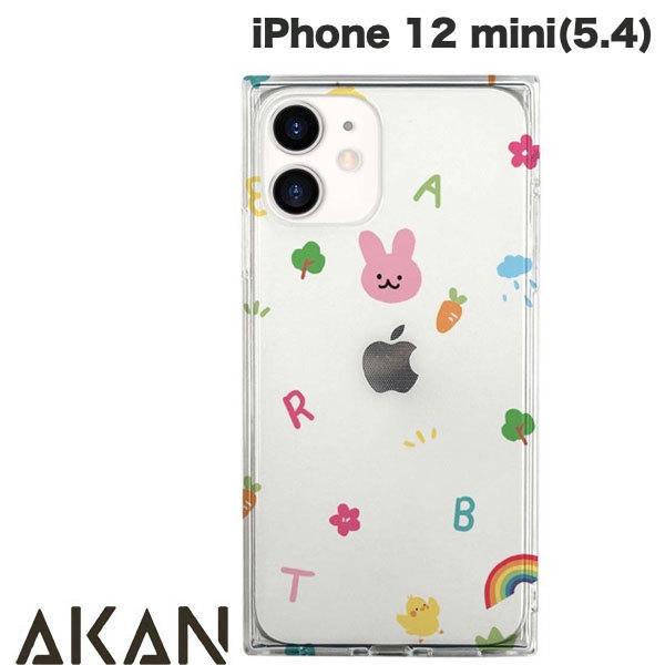 AKAN エイカン iPhone 12 mini ソフトスクウェアケース ピンクウサギ AK19170i12