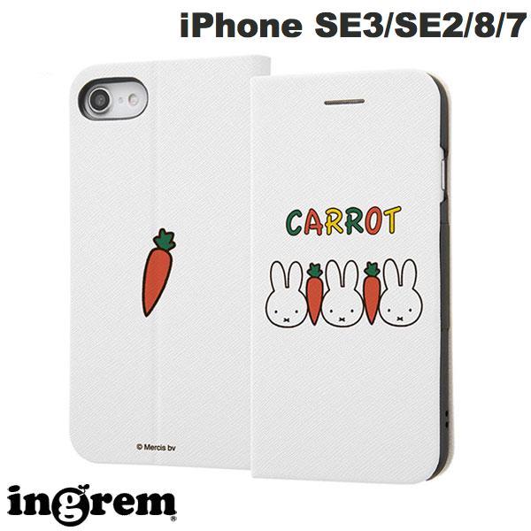 ingrem イングレム iPhone SE 第3世代 / SE 第2世代 / 8 / 7 ミッフィー 手帳型ケース マグネットタイプ CARROT IJ-BP7SLC3W/MF002