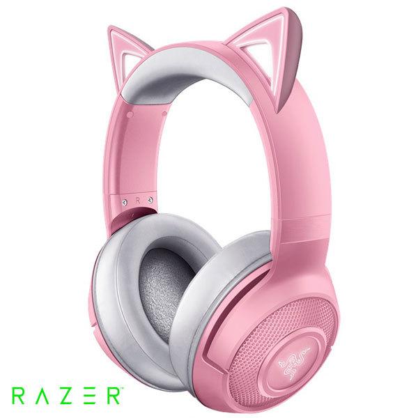 Razer Kraken BT Kitty Edition Bluetooth 5.0 ワイヤレス接続 ライティングエフェクト ネコミミ ゲーミング ヘッドセット Quartz Pink