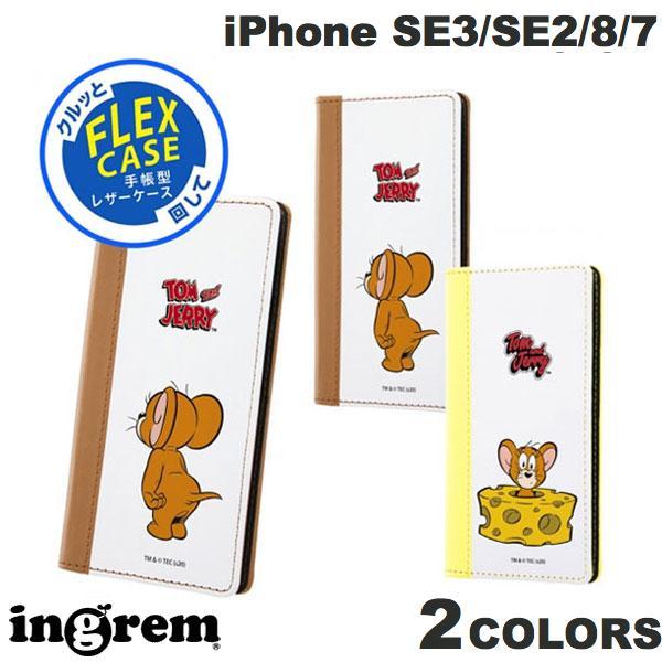 ingrem iPhone SE 第3世代 / SE 第2世代 / 8 / 7 トムとジェリー 手帳型 FLEX CASE バイカラー  イングレム