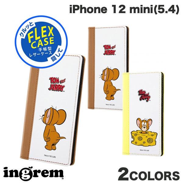 ingrem iPhone 12 mini トムとジェリー 手帳型 FLEX CASE バイカラー  イングレム