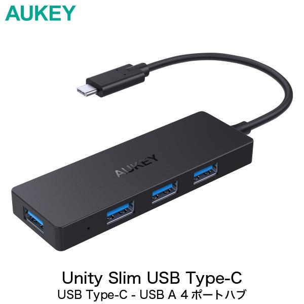 AUKEY オーキー USBハブ Unity Slim series USB Type-C - USB A 4ポート ブラック CB-C64-BK