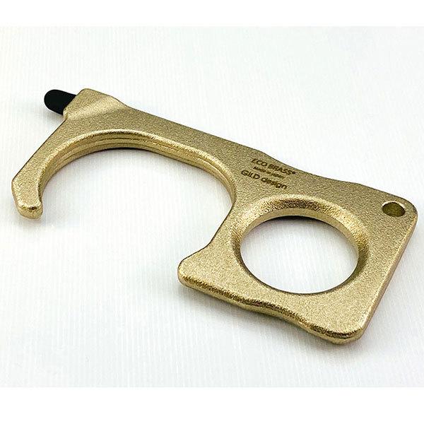 GILD design ギルドデザイン エコブラスR製 鍛造アシストフック スタイラス付 接触感染予防 ドアオープナー つり革 ドアノブ