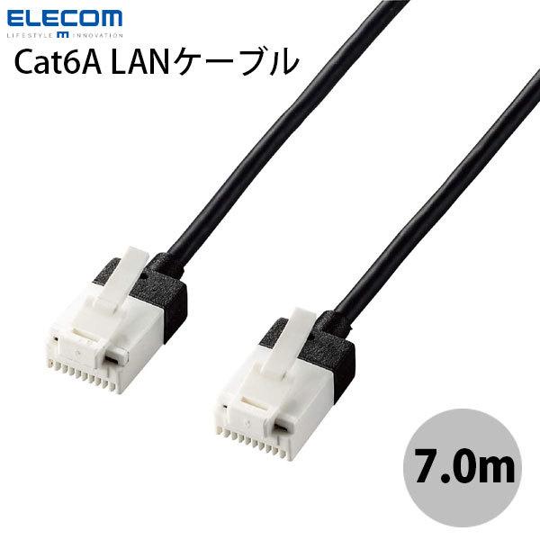 �G���R�� ELECOM �c���܂�h�~ CAT6A �X�[�p�[�X���� LAN�P�[�u�� 7.0m �u���b�N LD-GPASST/BK70