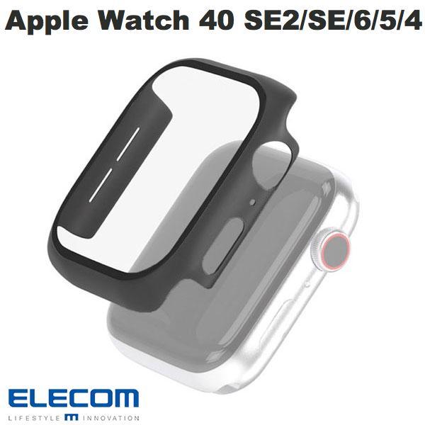 エレコム ELECOM Apple Watch 40mm SE 第2世代 / SE / 6 / 5 / 4 フルカバーケース プレミアムガラス ブラック AW-40CSPCGBK