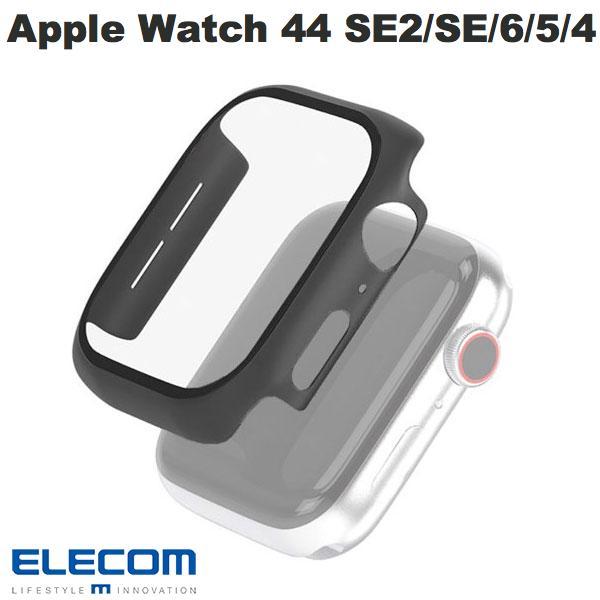 エレコム ELECOM Apple Watch 44mm SE 第2世代 / SE / 6 / 5 / 4 フルカバーケース プレミアムガラス ブラック AW-44CSPCGBK