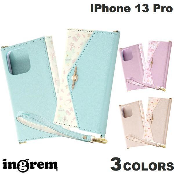 ingrem iPhone 13 Pro ディズニーキャラクタープリンセス 手帳型レザーケース Collet チャーム+ストラップ付  イングレム
