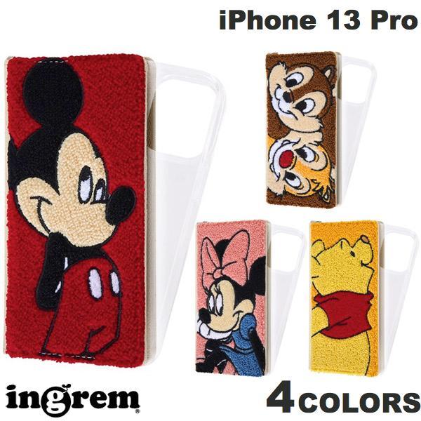 ingrem iPhone 13 Pro ディズニーキャラクター 手帳型 FLEX CASE  サガラ刺繍  イングレム