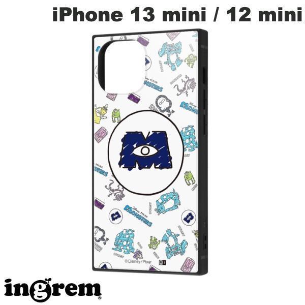 ingrem イングレム iPhone 13 mini ディズニー・ピクサーキャラクター 耐衝撃ハイブリッドケース KAKU モンスターズ・インク/総柄