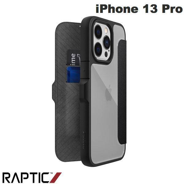 RAPTIC ラプティック iPhone 13 Pro Urban Folio 手帳型ハイブリッドケース Black RT_IMPCSPLUF_BK