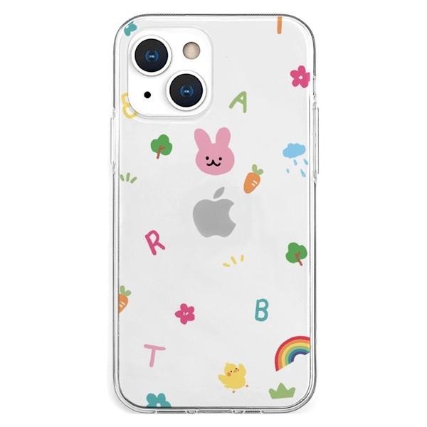 AKAN エイカン iPhone 13 mini ソフトクリアケース pink usagi AK20968i13MN