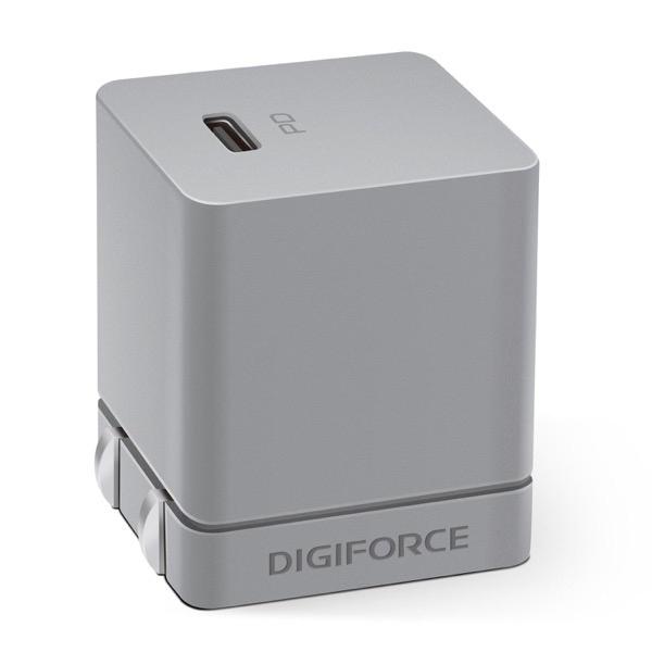 DIGIFORCE デジフォース USB充電器 20W PD対応 Fast Charger USB Type-C 1ポート チャコールグレー D0037CG