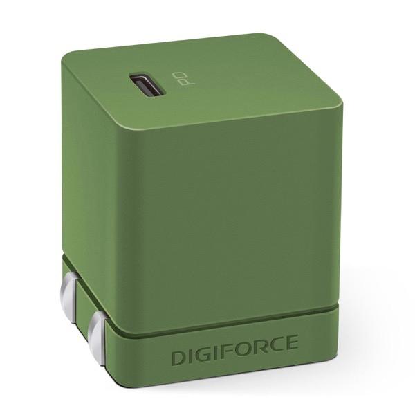 DIGIFORCE デジフォース USB充電器 20W PD対応 Fast Charger USB Type-C 1ポート オリーブグリーン D0037OG