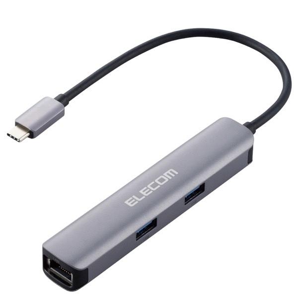 エレコム ELECOM USB Type-C ドッキングステーション アルミボディ USB3.1 Gen1 3ポート / HDMI / LANポート シルバー DST-C17SV