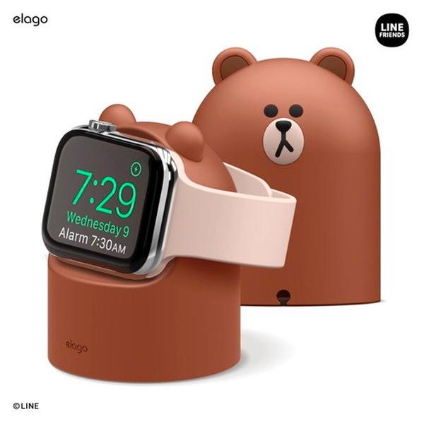 elago エラゴ Apple Watch W2 STAND LINE FRIENDS COLLABORATION BROWN EL_WCASTSCFD_BR