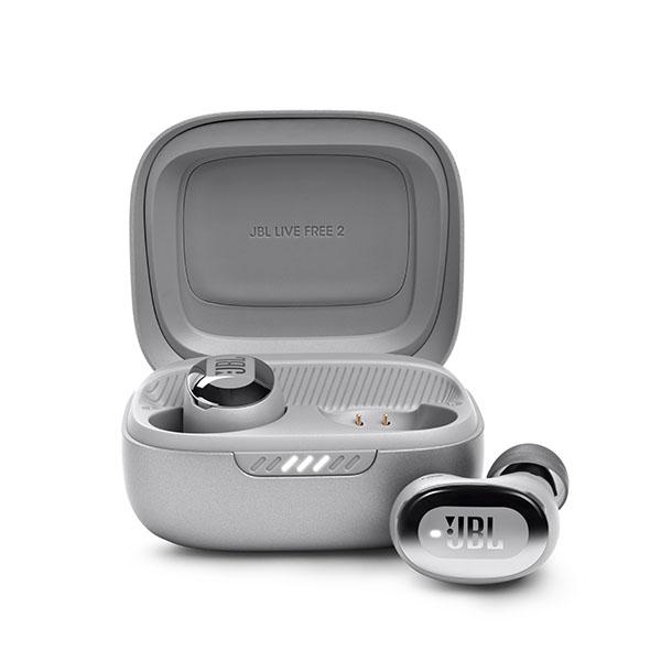 JBL LIVE FREE 2 Bluetooth 5.2 ハイブリッドノイズキャンセリング 完全ワイヤレス イヤホン シルバー