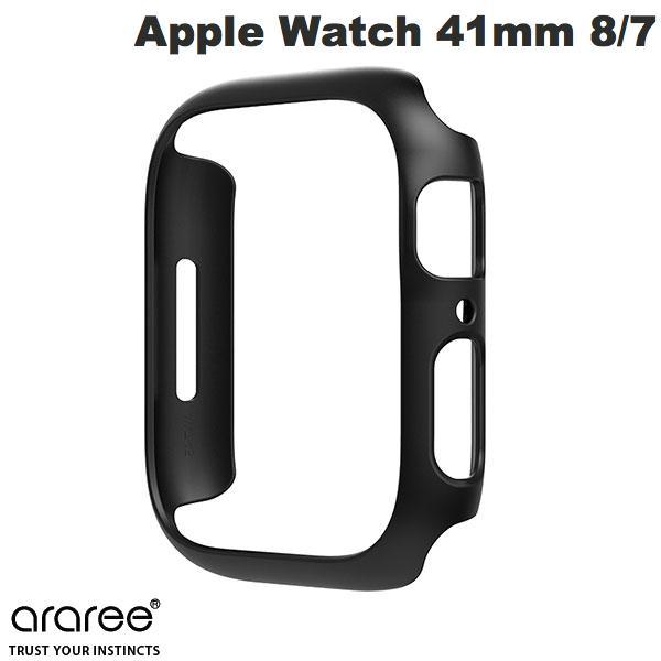 araree アラリー Apple Watch 41mm Series 8 / 7 AERO ハードケース ブラック AR22418AW