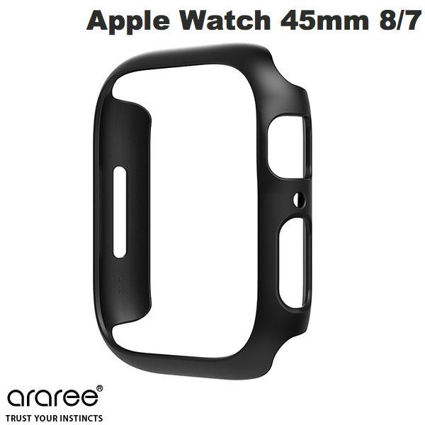 araree アラリー Apple Watch 45mm Series 8 / 7 AERO ハードケース ブラック AR22417AW