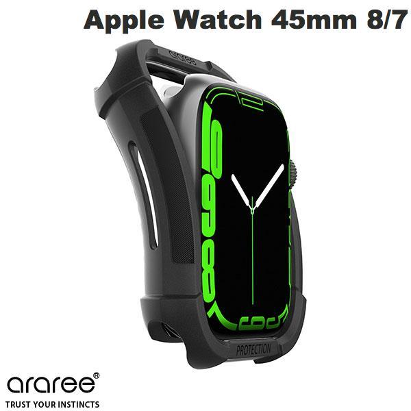 araree アラリー Apple Watch 45mm Series 8 / 7 FLEXIELD ソフトケース ブラック AR22415AW