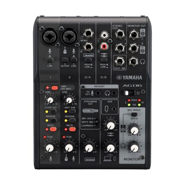 他サイト： YAMAHA ヤマハ AG06MK2 6チャンネル ライブストリーミングミキサー ブラック AG06MK2 Bの商品画像