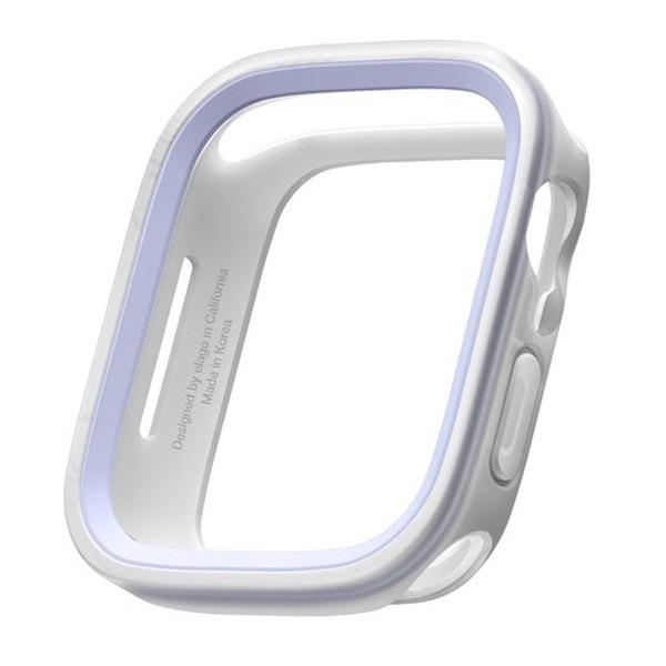 elago エラゴ Apple Watch 45mm Series 8 / 7 / 44mm SE 第2世代 SE / 6 / 5 / 4 DUO CASE Clear / Purple EL_WA2CSPCDU_PU