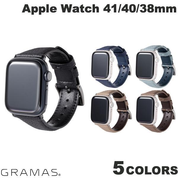GRAMAS Apple Watch 41 / 40 / 38mm German Shrunken-calf Genuine Leather Watchband Pin Buckle Type グラマス