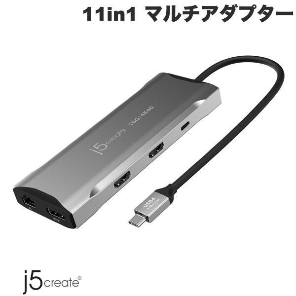 j5 create ジェイファイブクリエイト USB Type-C 3.2 Gen2 4K 60Hz 11in1 PD対応 トリプルディスプレイ マルチアダプター JCD397