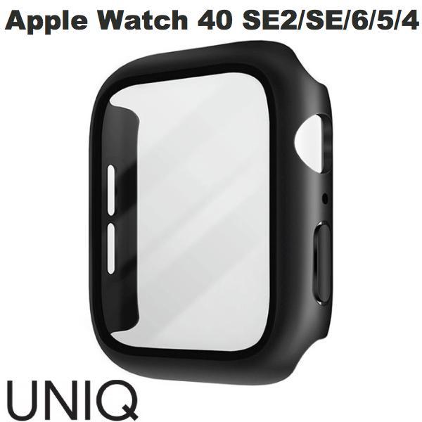UNIQ ユニーク Apple Watch 40mm SE 第2世代 / SE / 6 / 5 / 4 NAUTIC IP68 防水防塵 PC + 9H強化ガラスケース MIDNIGHT BLACK UNIQ-40MM-NAUBLK
