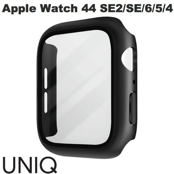 UNIQ ユニーク Apple Watch 44mm SE 第2世代 / SE / 6 / 5 / 4 NAUTIC IP68 防水防塵 PC + 9H強化ガラスケース MIDNIGHT BLACK UNIQ-44MM-NAUBLK