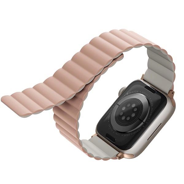 UNIQ ユニーク Apple Watch 41 / 40 / 38mm REVIX リバーシブル マグネットシリコンバンド BLUSH PINK/BEIGE UNIQ-41MM-REVPNKBEG