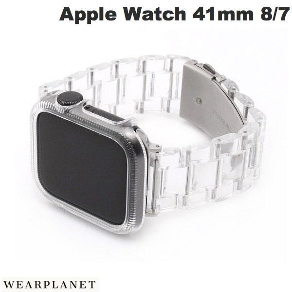 WEARPLANET ウェアプラネット Apple Watch 41mm Series 8 / 7 保護ケース付きクリアチェーンバンド クリア WP23104AW