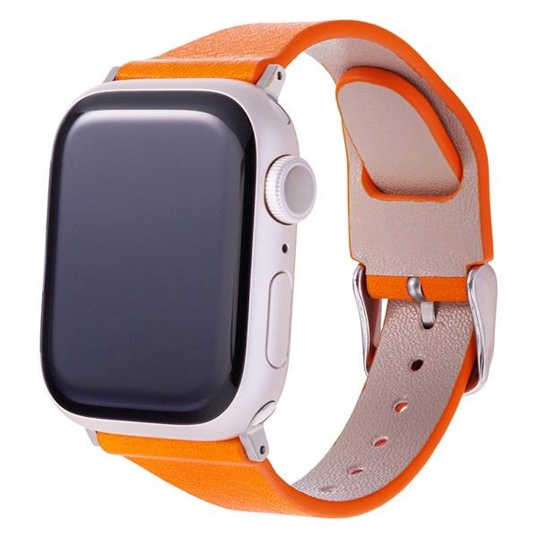 GRAMAS グラマス Apple Watch 41 / 40 / 38mm COLORS "Baby Neon" Genuine Leather Watchband ネオンオレンジ CWBBN-AW02NOG