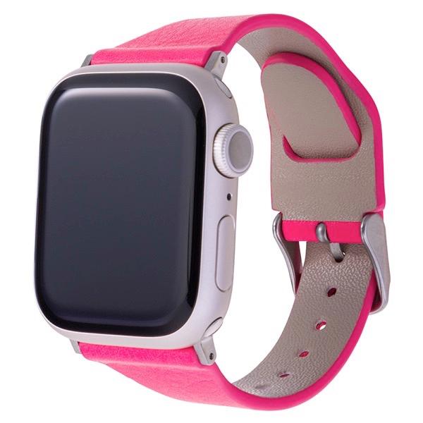 GRAMAS グラマス Apple Watch 41 / 40 / 38mm COLORS "Baby Neon" Genuine Leather Watchband ネオンピンク CWBBN-AW02NPK