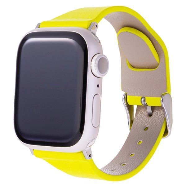 GRAMAS グラマス Apple Watch 41 / 40 / 38mm COLORS "Baby Neon" Genuine Leather Watchband ネオンイエロー CWBBN-AW02NYL