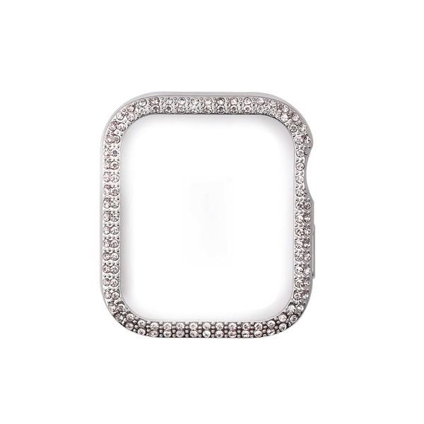 WEARPLANET ウェアプラネット Apple Watch 41mm Series 8 / 7 ラインストーンハードケース de luxe シルバー