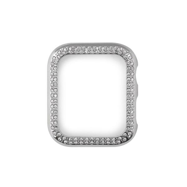 WEARPLANET ウェアプラネット Apple Watch 40mm SE 第2世代 / SE / 6 / 5 / 4 ラインストーンハードケース de luxe シルバー