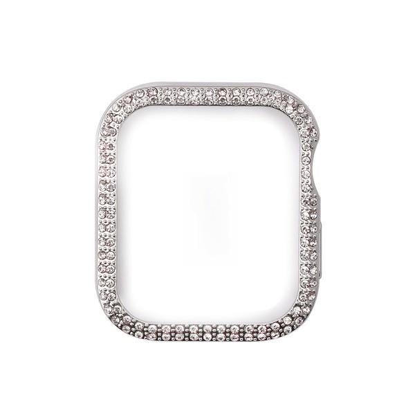 WEARPLANET ウェアプラネット Apple Watch 45mm Series 8 / 7 ラインストーンハードケース de luxe シルバー