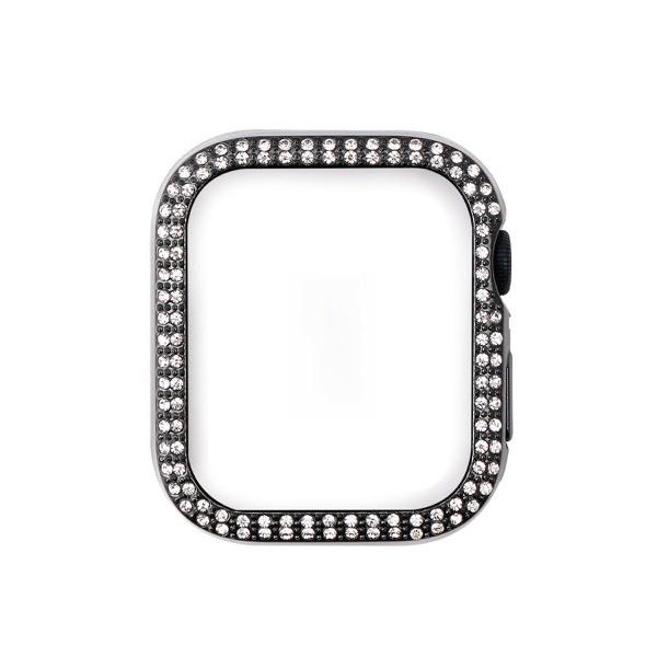 WEARPLANET ウェアプラネット Apple Watch 45mm Series 8 / 7 ラインストーンハードケース de luxe ブラック