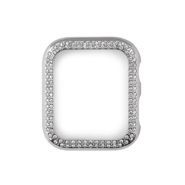 WEARPLANET ウェアプラネット Apple Watch 44mm SE 第2世代 / SE / 6 / 5 / 4 ラインストーンハードケース de luxe シルバー