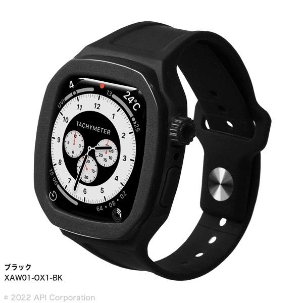EYLE アイル Apple Watch 45mm Series 7 / 44mm Series SE / 6 / 5 / 4 OCTLUX Band Case Black XAW01-OX1-BK