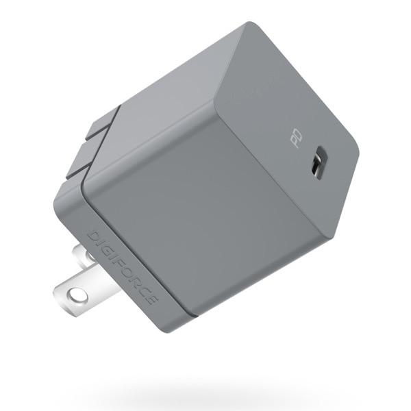 DIGIFORCE デジフォース USB充電器 30W PD対応 cube USB Type-C 1ポート チャコールグレー D0081CG