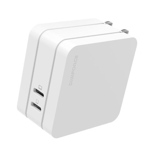 DIGIFORCE デジフォース USB充電器 65W PD対応 suqare USB Type-C 2ポート ホワイト D0082WH