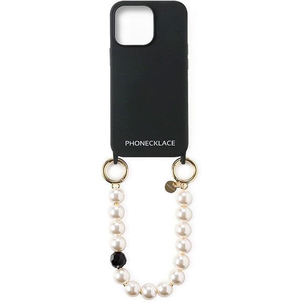 PHONECKLACE フォンネックレス iPhone 13 Pro Max ハンドチェーンストラップ付きシリコンケース ブラック PN23277i13PMBK