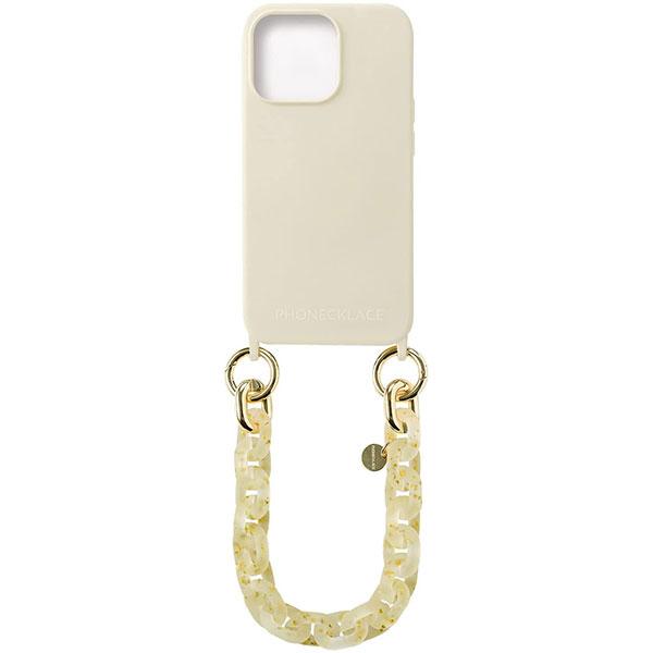 PHONECKLACE フォンネックレス iPhone 13 Pro Max ハンドチェーンストラップ付きシリコンケース アイボリー PN23278i13PMIV