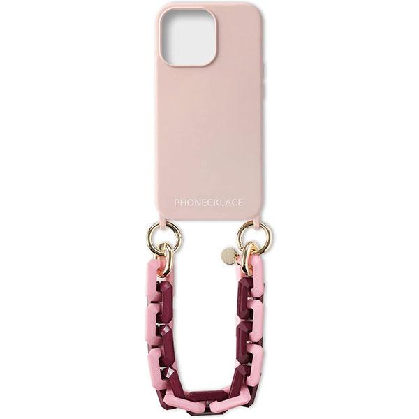 PHONECKLACE フォンネックレス iPhone 13 Pro Max ハンドチェーンストラップ付きシリコンケース パウダーピンク PN23280i13PMPK