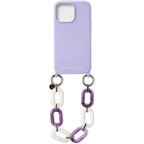 PHONECKLACE フォンネックレス iPhone 13 Pro Max ハンドチェーンストラップ付きシリコンケース ラベンダー PN23281i13PMLV