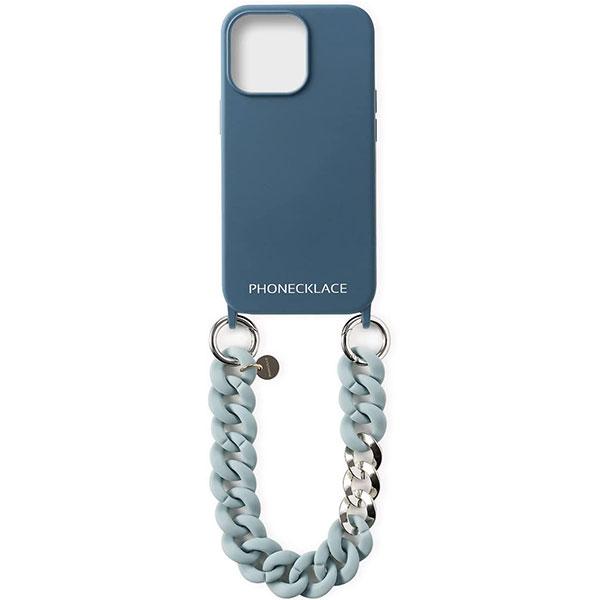 PHONECKLACE フォンネックレス iPhone 13 Pro Max ハンドチェーンストラップ付きシリコンケース ティールブルー PN23282i13PMBL
