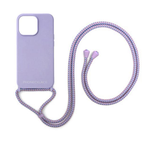 PHONECKLACE フォンネックレス iPhone 13 Pro Max ロープネックストラップ付き シリコンケース ラベンダー PN23288i13PMLV